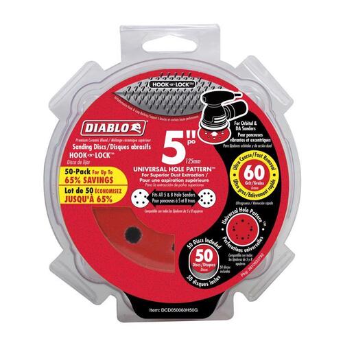 DISC SAND ROS H/L 5IN 60G PK50 Red - pack of 50