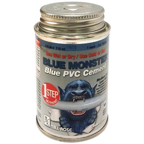 Blue Monster 76030 All Weather Cement Blue For PVC 4 oz Blue