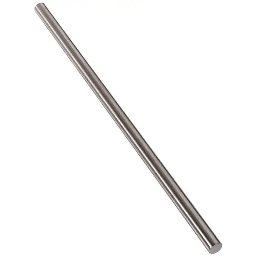 Decorative Metal Rod, 7/16 in Dia, 12 in L, Stainless Steel