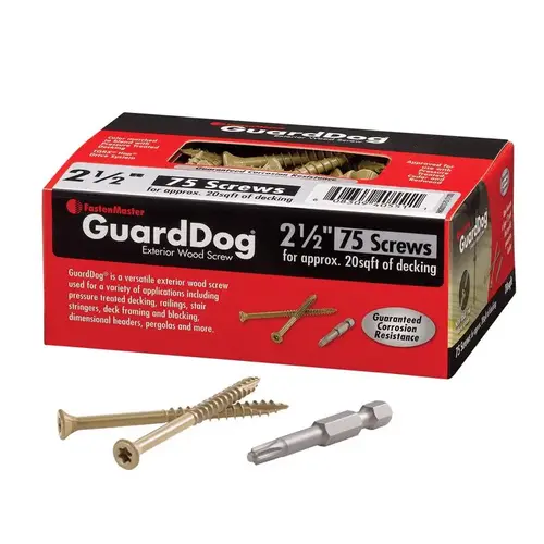 Deck Screws GuardDog No. 10 X 2-1/2" L Phillips/Square Bugle Head Gold