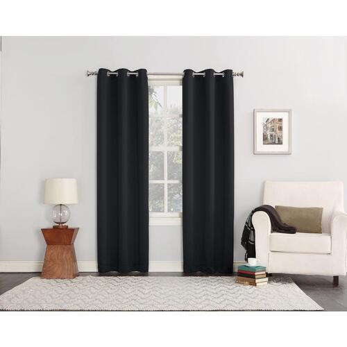 Blackout Curtains Norwich Black 80" W Black - pack of 2