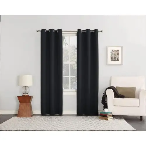 Sun Zero AC-NORWICH84BLK Blackout Curtains Norwich Black 80" W X 84" L Black