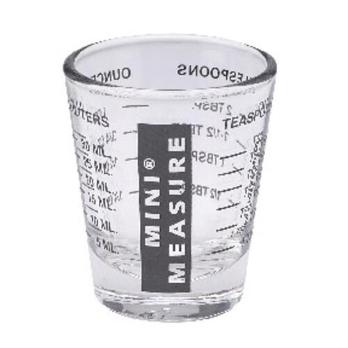 Multi-Purpose Mini Measuring Glass, 1 oz Capacity, Glass, Red