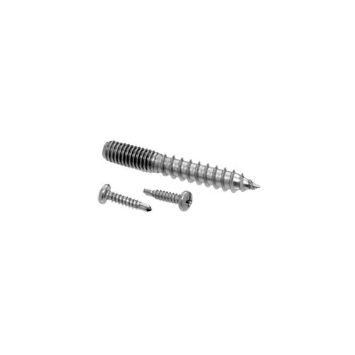 Brushed Stainless Replacement Screw Pack for Concealed Wood Mount Hand Rail Brackets - 3/8"-16 Thread