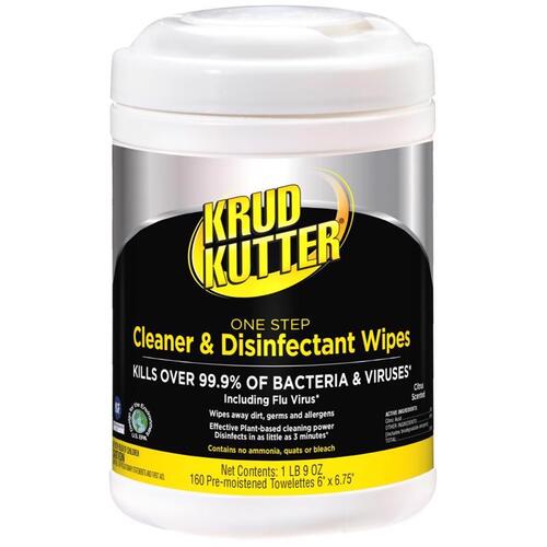 Krud Kutter 367508 Disinfecting Wipes Pro Citrus Scent 160 ct