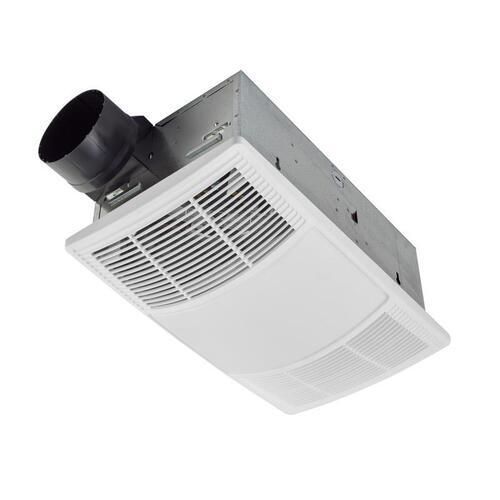 Bathroom Exhaust Fan with Heater and Light 80 CFM 1.5 Sones White