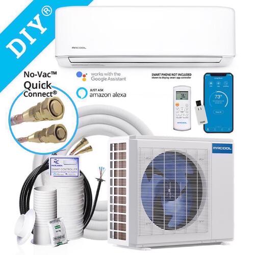 Ductless Mini-Split Air Conditioner and Heat Pump DIY 4th Gen Single Zone 24000 BTU w/Remote White