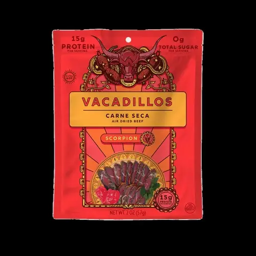 Vacadillos 3208-XCP8 Beef Strips Carne Seca Scorpion 2 oz Bagged - pack of 8