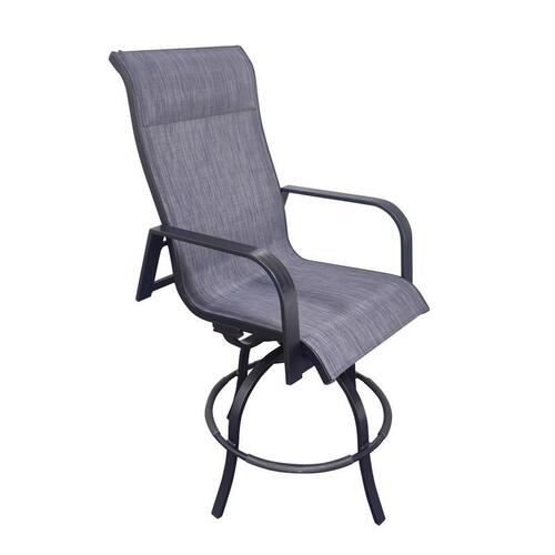 Rocking Chair Pacifica Black Aluminum Frame Sling Swivel Blue