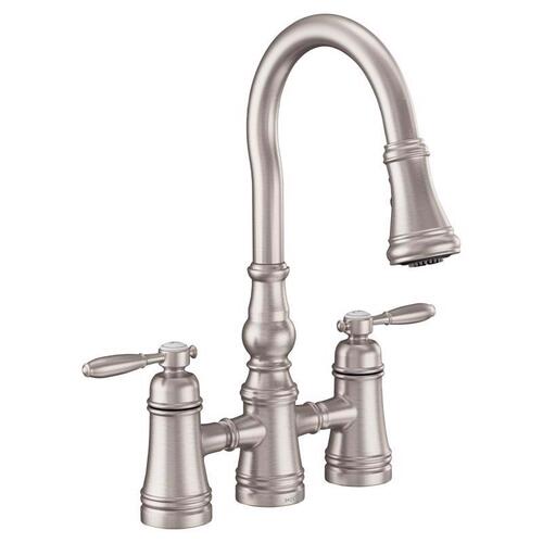 Pull-Down Kitchen Faucet Weymouth Two Handle Stainless Steel Stainless Steel