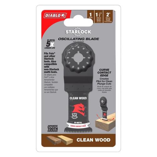 Oscillating Blade 1-1/4" W Bi-Metal Curved Contact Edge Clean Wood