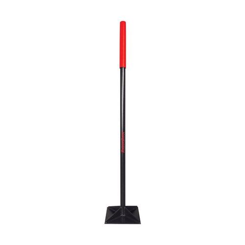 Dirt Tamper, 8 in L Blade, 8 in W Blade, Steel Blade, Steel Handle, 43-1/2 in L Handle Black/Red