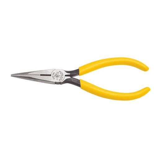 Nose Plier, 6-5/8 in OAL, 2 in Jaw Opening, Yellow Handle, Dipped Handle, 11/16 in W Jaw