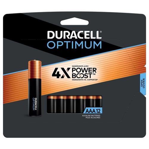 DURACELL 032662 Batteries Optimum AAA Alkaline 12 pk Carded