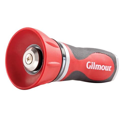 Gilmour 840182-1001 Fireman's Nozzle 1 Pattern Adjustable Metal Black/Red
