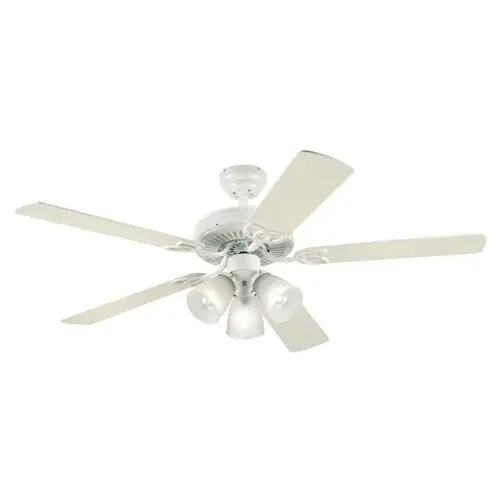 Ceiling Fan Vintage 52" White LED Indoor White