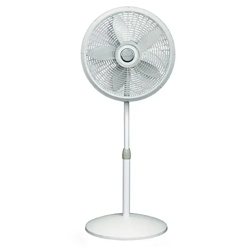 Adjustable Pedestal Fan, 120 V, 18 in Dia Blade, Plastic Housing Material, Sandstone