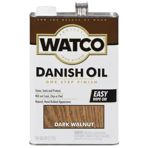 Danish Oil Transparent Dark Walnut Oil-Based 1 gal Dark Walnut - pack of 2