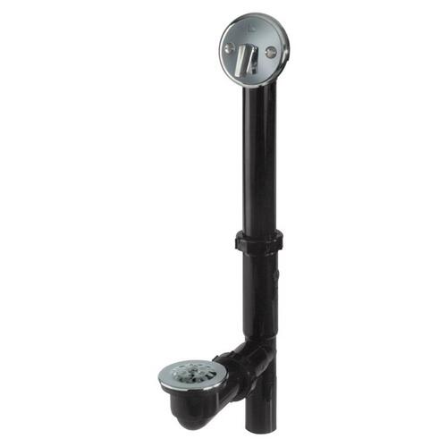 Bath Drain, Plastic, Black, Chrome