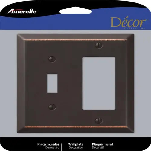 Wallplate, 4-15/16 in L, 4-9/16 in W, 2 -Gang, Steel, Bronze, Wall Mounting - pack of 3