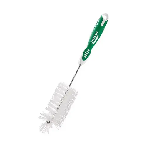 Bottle Brush 2" W Medium Bristle 6" Plastic Handle Green/White