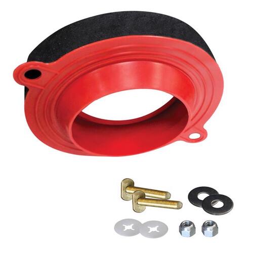 Toilet Seal Kit, Foam/Rubber, Red, For: 3 in and 4 in Drain Pipes