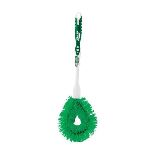 Bowl Brush 5.5" W Medium Bristle 11" Rubber Handle Green/White