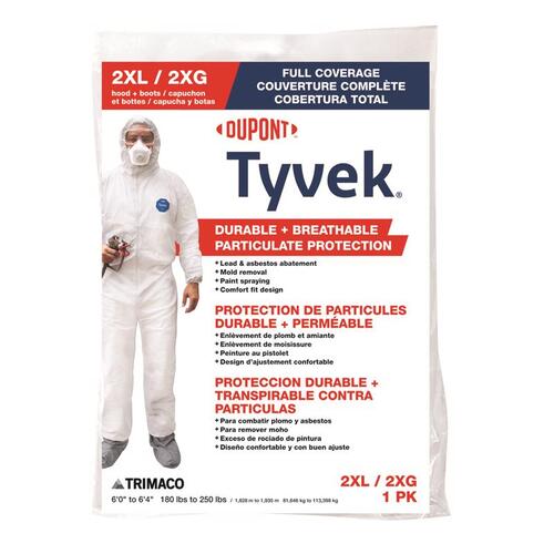 Coverall with Hood and Boots Tyvek Tyvek White XXL White