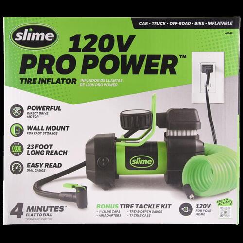 Slime 40045 Garage Tire Inflator, 120 V, 0 to 150 psi Pressure, Dial Gauge Multicolored