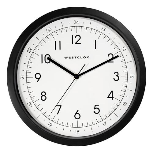 Westclox 32067A Wall Clock 14" L X 13-3/4" W Indoor Analog Plastic Black/White Black/White