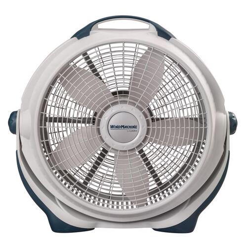 Wind Machine Portable Room Fan, 120 V, 20 in Dia Blade, 5-Blade, 3-Speed, 4750 cfm Air, Gray