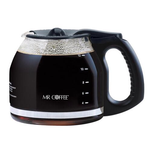 Coffee Decanter, 12 Cup Capacity, Glass, Black