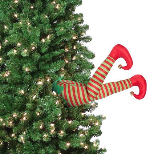 Animated Decor Green/Red Elf Kicker 16" Green/Red