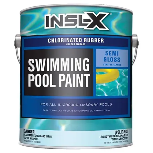 Swimming Pool Paint Indoor and Outdoor Semi-Gloss Ocean Blue Rubber-Based 1 gal Ocean Blue