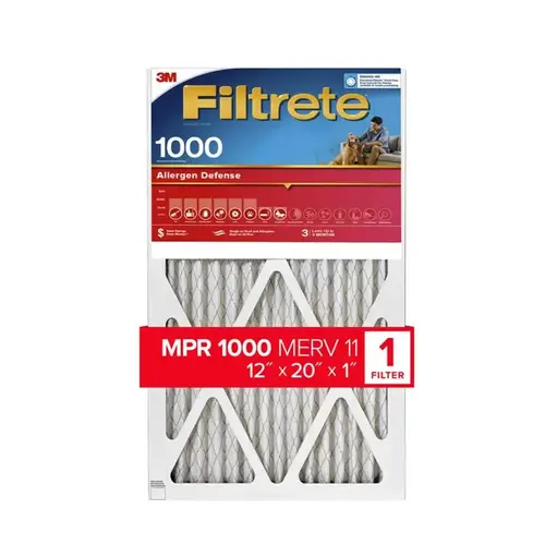 Allergen Defense 12" x 20" x 1" 9819-4 MERV 11, 1000 MPR Air Filter