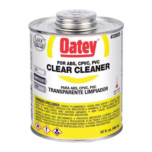 Cleaner Clear For ABS/CPVC/PVC 32 oz Clear