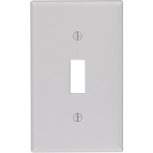 Wall Plate Gray 1 gang Thermoset Plastic Toggle Gray