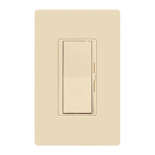 Diva C.L Dimmer with Wallplate, 1.25 A, 120 V, 150 W, CFL, Halogen, Incandescent, LED Lamp Ivory