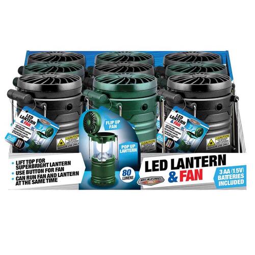 LED Lantern & Fan 80 lm Assorted Assorted - pack of 9