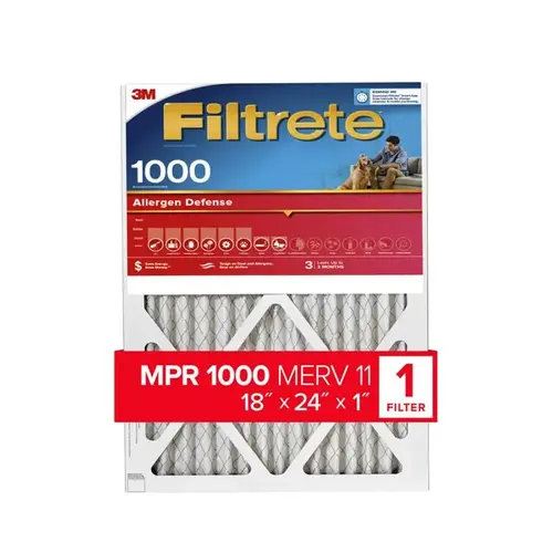 Allergen Defense 18" x 24" x 1" 9821-4 MERV 11, 1000 MPR Air Filter - pack of 4