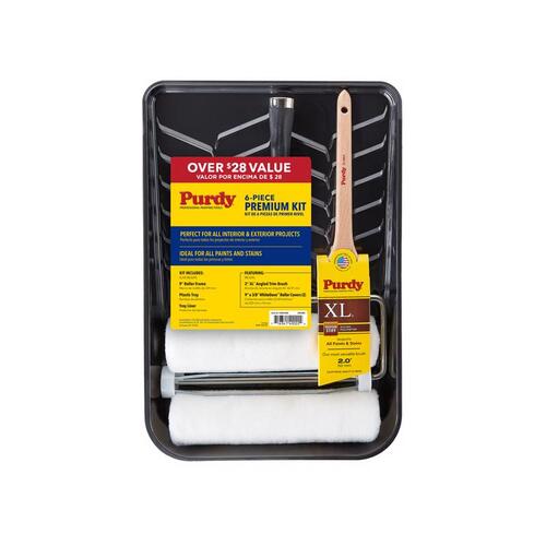 White Dove 14C811000 Painters Roller and Tray Set, 6-Piece