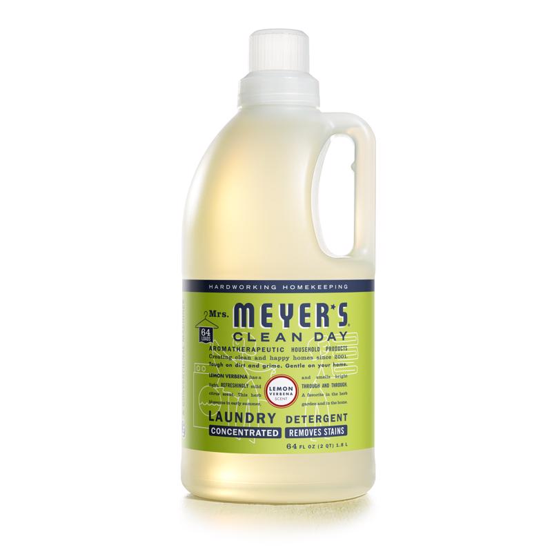 Mrs. Meyer's 14631 Clean Day Laundry Detergent, 64 oz Bottle, Liquid, Lemon Verbena