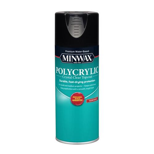 Polycrylic Protective Finish Paint, Gloss, Liquid, Crystal Clear, 11.5 oz, Aerosol Can