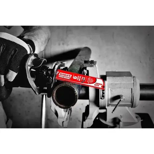 Diablo DS1208CF3 Reciprocating Saw Blade, 12 in L, 8 TPI Red