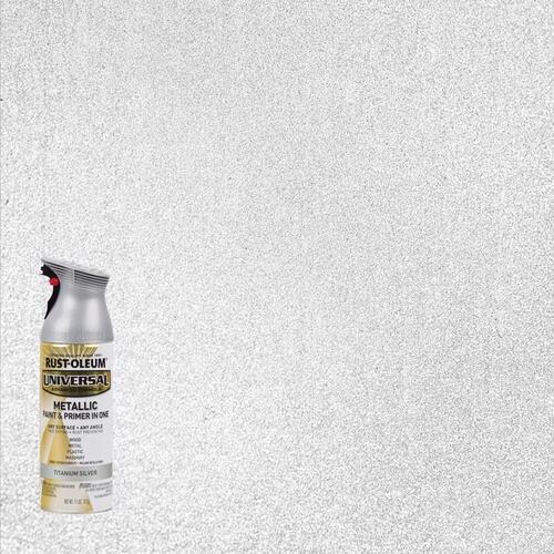 UNIVERSAL Metallic Spray Paint, Metallic, Titanium Silver, 11 oz, Aerosol Can