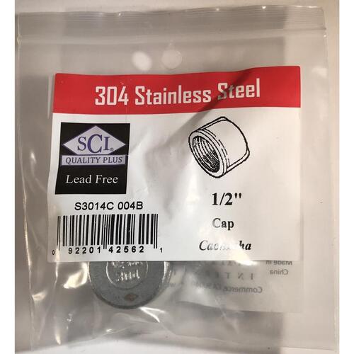 Smith-Cooper 4638100040 Cap 1/2" FPT T Stainless Steel