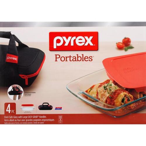 Pyrex 1102266-XCP2 Portable Bakeware Set Black/Red Black/Red - pack of 2