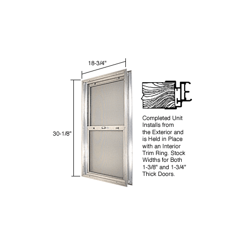 Bulk Pack 18-3/4" x 30-1/8" Bel-Air "Plaza" with Clear Tempered Glass - Mill Frame for 1-3/4" 2-4 Slab Door