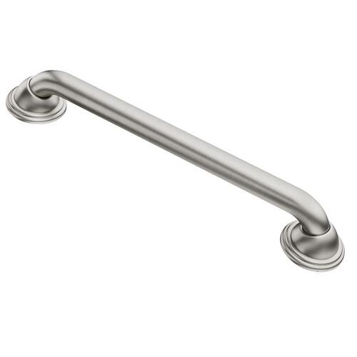 Grab Bar, 500 lb, Stainless Steel, Brushed Nickel, Screw Mounting