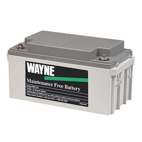 Wayne WSB1275 Maintenance-Free Battery Sealed Lead-Acid 12-Volt 12 V 75 Ah WSB1275